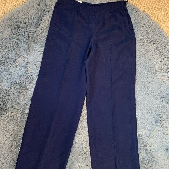Armani Collezione Cobalt Blue Wide Leg Wool Pants Size S - Picture 1 of 10